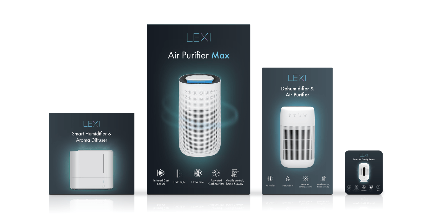 Packaging of different Lexi products.