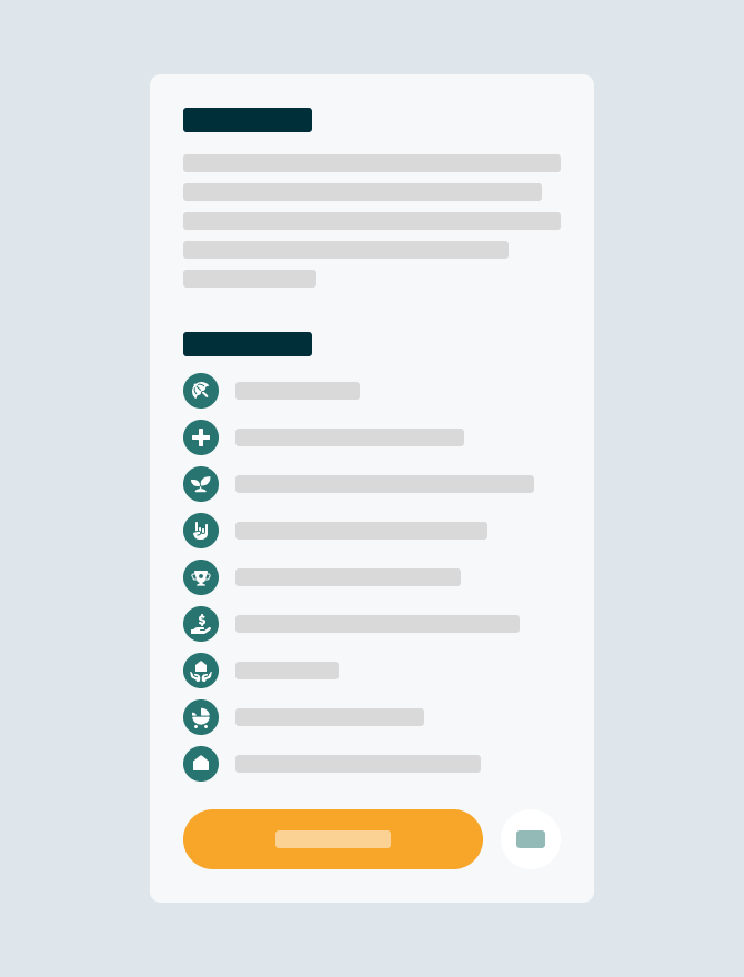 Detailed wireframe for typography placement in work benefits card.