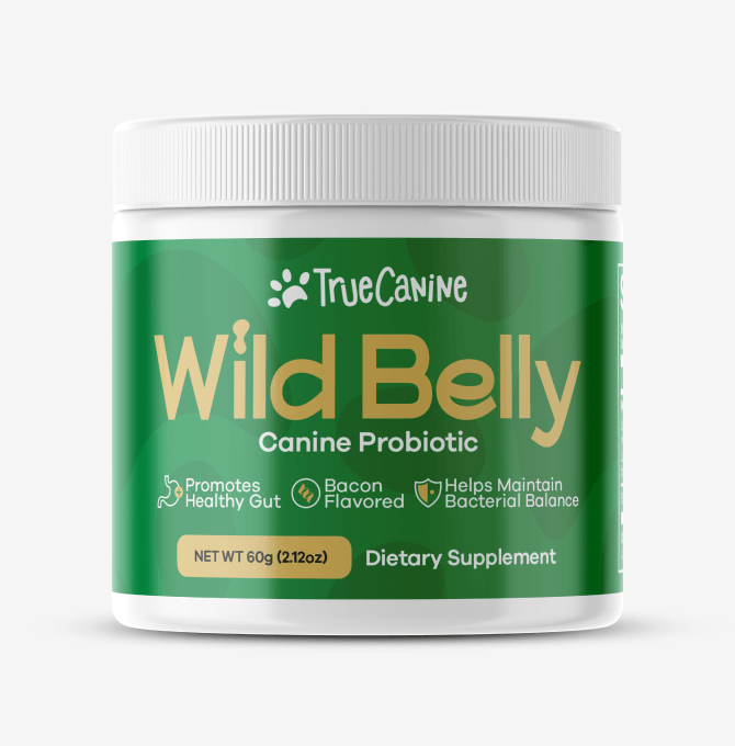 True Canine Wild Belly Probiotic Supplement packaging.