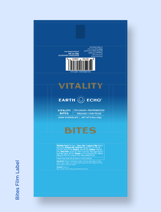 Earth Eco Vitality Bites firm label design.