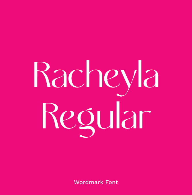Display of Rachelya regular font.