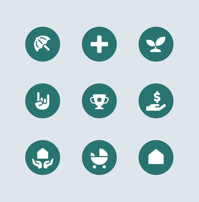 Icons used for the Furious Avocado website.