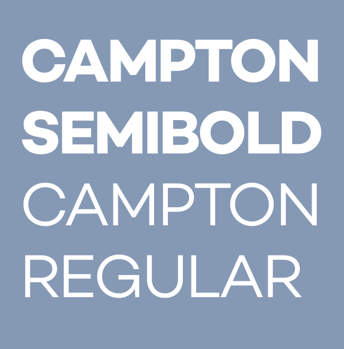 Campton Semibold and Regular fonts side by side.