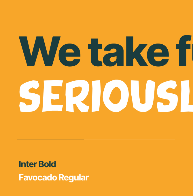 Visual representation of the fonts Inter Bold and Favocado Regular.