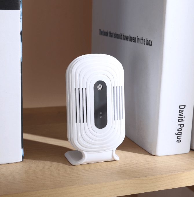 Air quality sensor on the shelf.