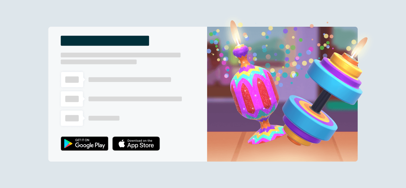 Detailed wireframes of content placement in parallax product cards.